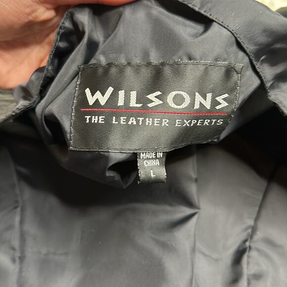 Wilsons The Leather Experts 100% Leather Motorcycle Vest Black Button Up Front - Picture 3 of 11